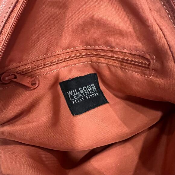 Wilsons Leather Pelle Studio Brown Leather Backpack Purse - Picture 6 of 7